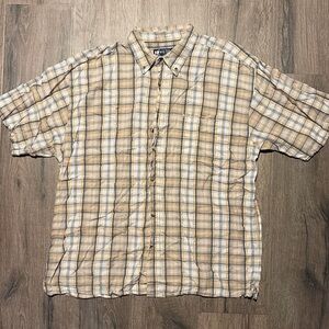 Big Dogs Beige and Brown Plaid Men's Shirt